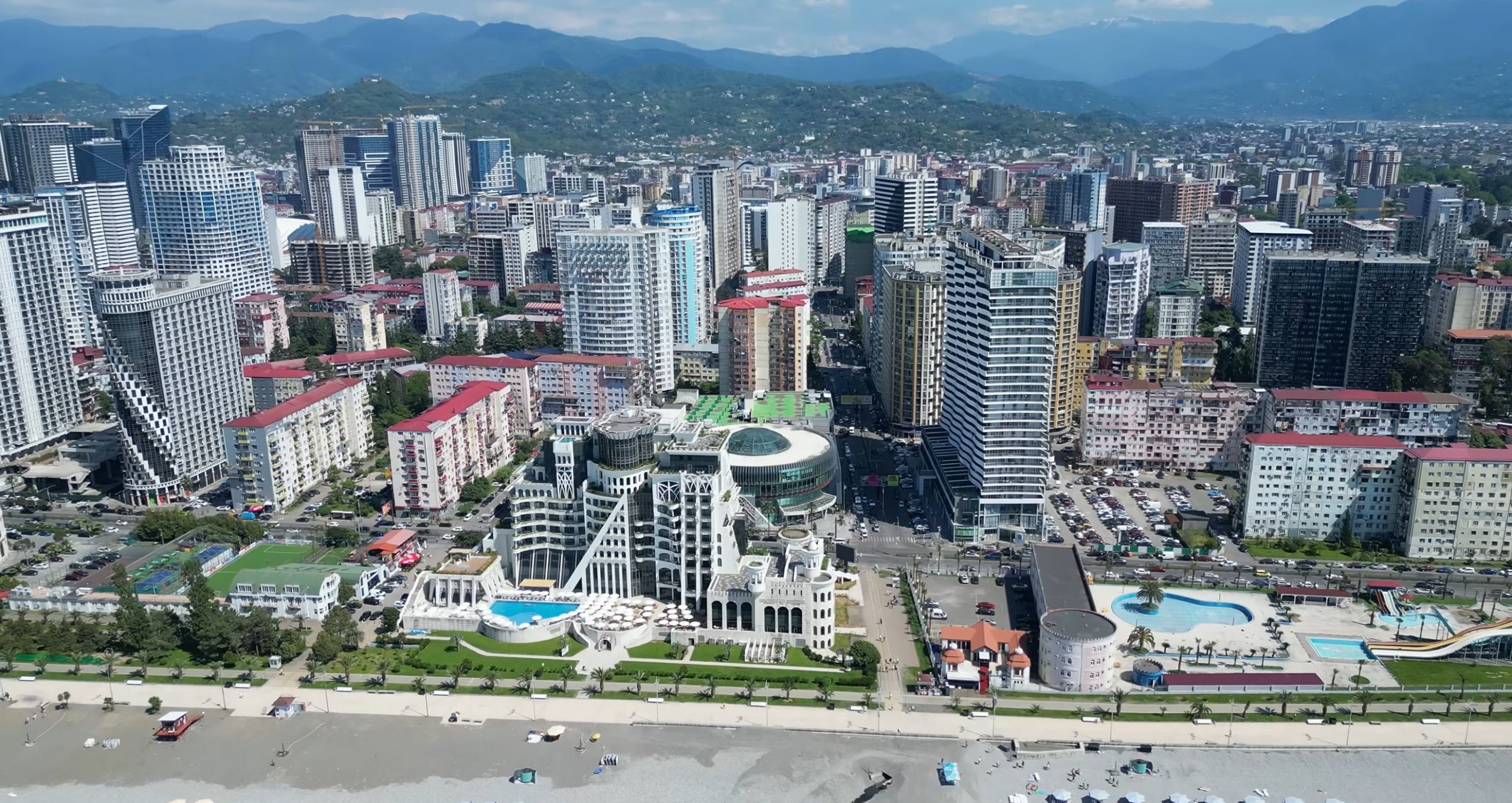 Batumi seafront panorama with new-builds and the Black Sea, 2026