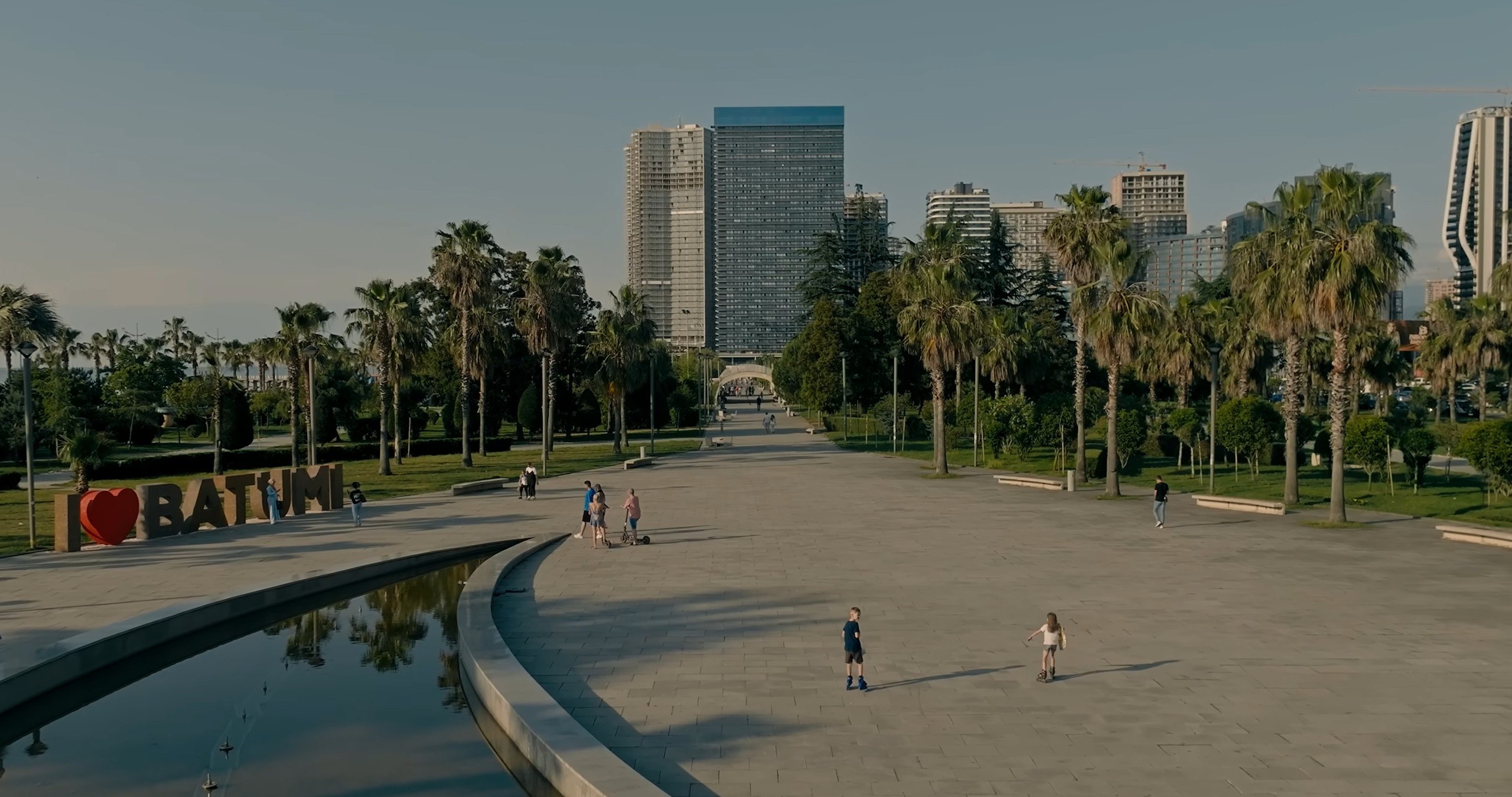 Family on the Batumi seafront by the Black Sea, moving to Georgia 2026